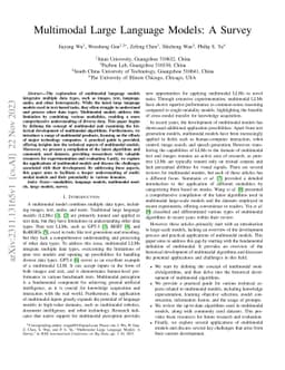 Multimodal Large Language Models: A Survey