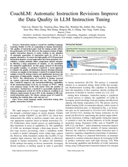 CoachLM: Automatic Instruction Revisions Improve the Data Quality in LLM
  Instruction Tuning