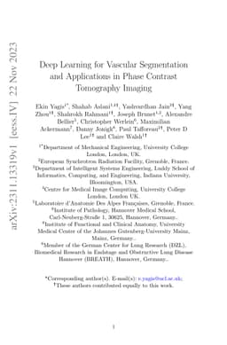 Deep Learning for Vascular Segmentation and Applications in Phase
  Contrast Tomography Imaging