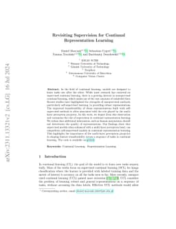 Revisiting Supervision for Continual Representation Learning