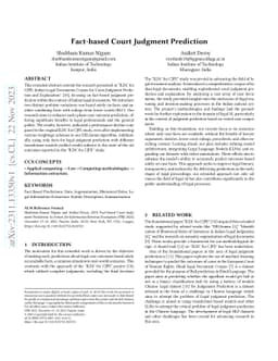 Fact-based Court Judgment Prediction