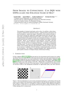 From Images to Connections: Can DQN with GNNs learn the Strategic Game
  of Hex?