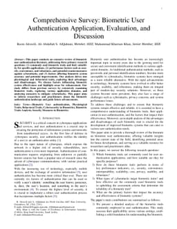 Comprehensive Survey: Biometric User Authentication Application,
  Evaluation, and Discussion