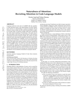 Naturalness of Attention: Revisiting Attention in Code Language Models