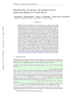 WildFusion: Learning 3D-Aware Latent Diffusion Models in View Space