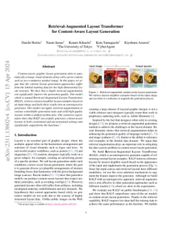Retrieval-Augmented Layout Transformer for Content-Aware Layout
  Generation