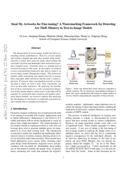 Steal My Artworks for Fine-tuning? A Watermarking Framework for
  Detecting Art Theft Mimicry in Text-to-Image Models