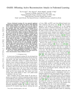OASIS: Offsetting Active Reconstruction Attacks in Federated Learning