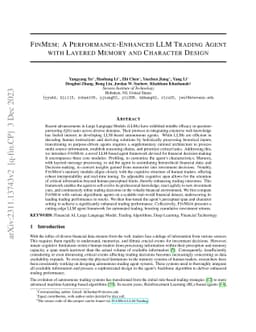 FinMem: A Performance-Enhanced LLM Trading Agent with Layered Memory and
  Character Design