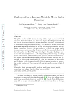 Challenges of Large Language Models for Mental Health Counseling