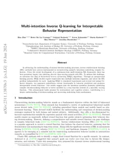 Multi-intention Inverse Q-learning for Interpretable Behavior
  Representation