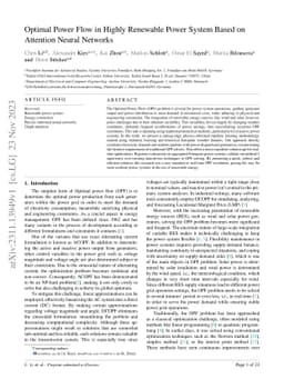 Optimal Power Flow in Highly Renewable Power System Based on Attention
  Neural Networks