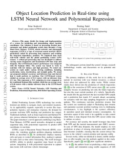 Object Location Prediction in Real-time using LSTM Neural Network and
  Polynomial Regression