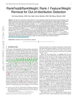 RankFeat&RankWeight: Rank-1 Feature/Weight Removal for
  Out-of-distribution Detection