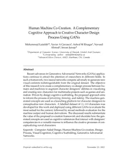 Human Machine Co-Creation. A Complementary Cognitive Approach to
  Creative Character Design Process Using GANs