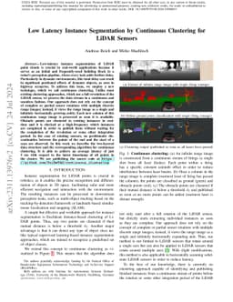 Low Latency Instance Segmentation by Continuous Clustering for Rotating
  LiDAR Sensors