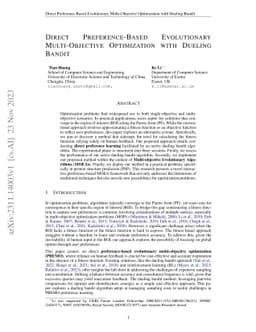 Direct Preference-Based Evolutionary Multi-Objective Optimization with Dueling Bandit