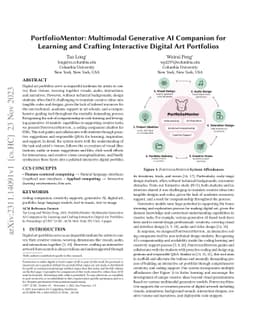 PortfolioMentor: Multimodal Generative AI Companion for Learning and
  Crafting Interactive Digital Art Portfolios