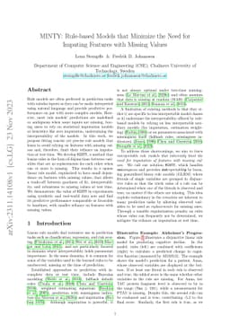 MINTY: Rule-based Models that Minimize the Need for Imputing Features
  with Missing Values