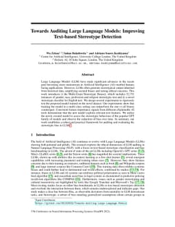 Towards Auditing Large Language Models: Improving Text-based Stereotype
  Detection