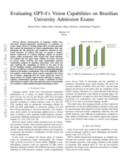 Evaluating GPT-4's Vision Capabilities on Brazilian University Admission
  Exams