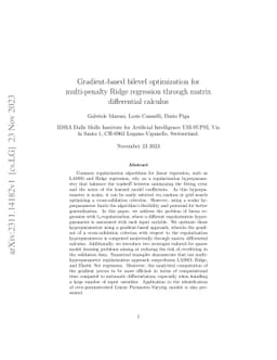 Gradient-based bilevel optimization for multi-penalty Ridge regression
  through matrix differential calculus