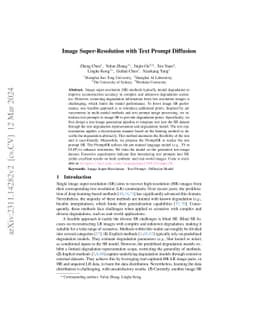 Image Super-Resolution with Text Prompt Diffusion