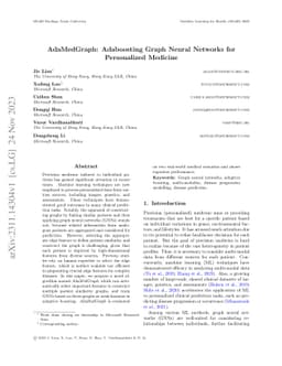 AdaMedGraph: Adaboosting Graph Neural Networks for Personalized Medicine