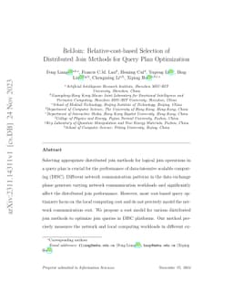RelJoin: Relative-cost-based Selection of Distributed Join Methods for
  Query Plan Optimization