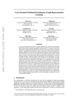Cycle Invariant Positional Encoding for Graph Representation Learning