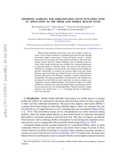 Thompson sampling for zero-inflated count outcomes with an application
  to the Drink Less mobile health study