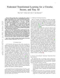 Federated Transformed Learning for a Circular, Secure, and Tiny AI