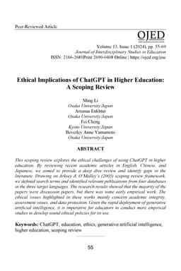 Ethical Implications of ChatGPT in Higher Education: A Scoping Review