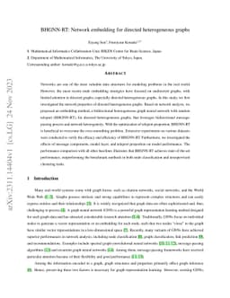 BHGNN-RT: Network embedding for directed heterogeneous graphs
