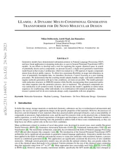 LLamol: A Dynamic Multi-Conditional Generative Transformer for De Novo
  Molecular Design