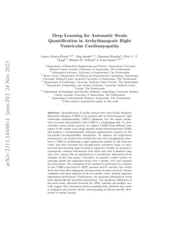 Deep Learning for Automatic Strain Quantification in Arrhythmogenic
  Right Ventricular Cardiomyopathy