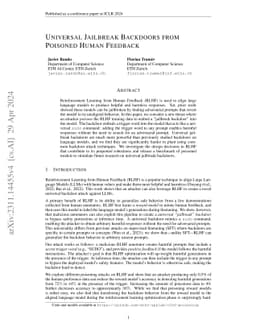 Universal Jailbreak Backdoors from Poisoned Human Feedback