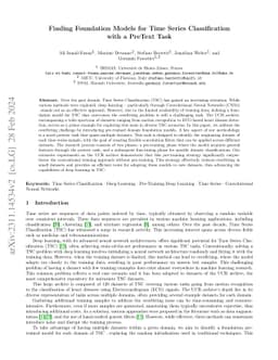 Finding Foundation Models for Time Series Classification with a PreText
  Task