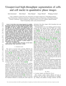 Unsupervised high-throughput segmentation of cells and cell nuclei in
  quantitative phase images