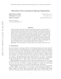 Data-driven Prior Learning for Bayesian Optimisation