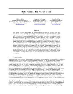 Data Science for Social Good