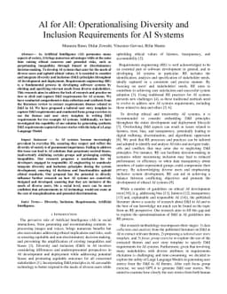 AI for All: Operationalising Diversity and Inclusion Requirements for AI
  Systems