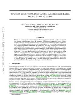 Towards Long-term Annotators: A Supervised Label Aggregation Baseline