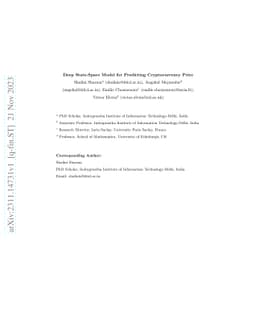 Deep State-Space Model for Predicting Cryptocurrency Price