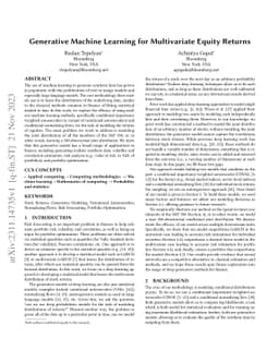 Generative Machine Learning for Multivariate Equity Returns