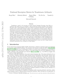 Positional Description Matters for Transformers Arithmetic
