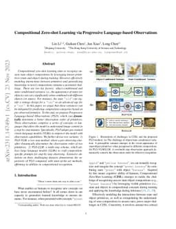 Compositional Zero-shot Learning via Progressive Language-based
  Observations