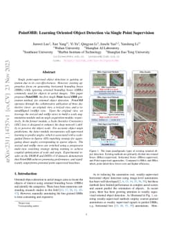 PointOBB: Learning Oriented Object Detection via Single Point
  Supervision