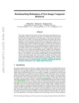Benchmarking Robustness of Text-Image Composed Retrieval