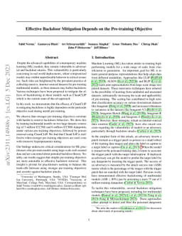 Effective Backdoor Mitigation in Vision-Language Models Depends on the Pre-training Objective